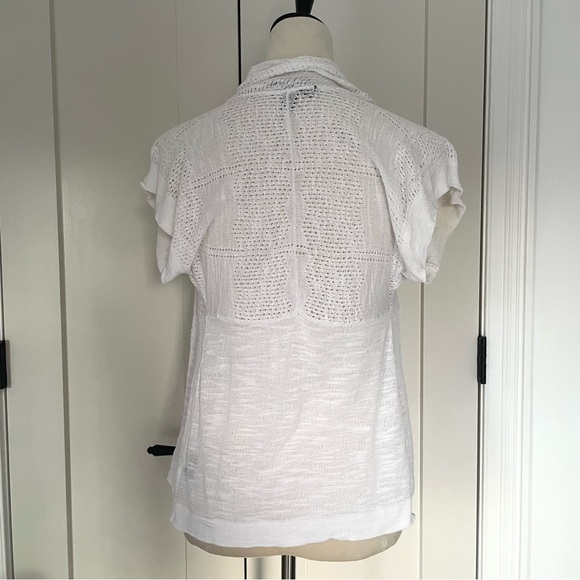 Mossimo- Open front white short sleeve cardigan- Women’s XS - Picture 4 of 8